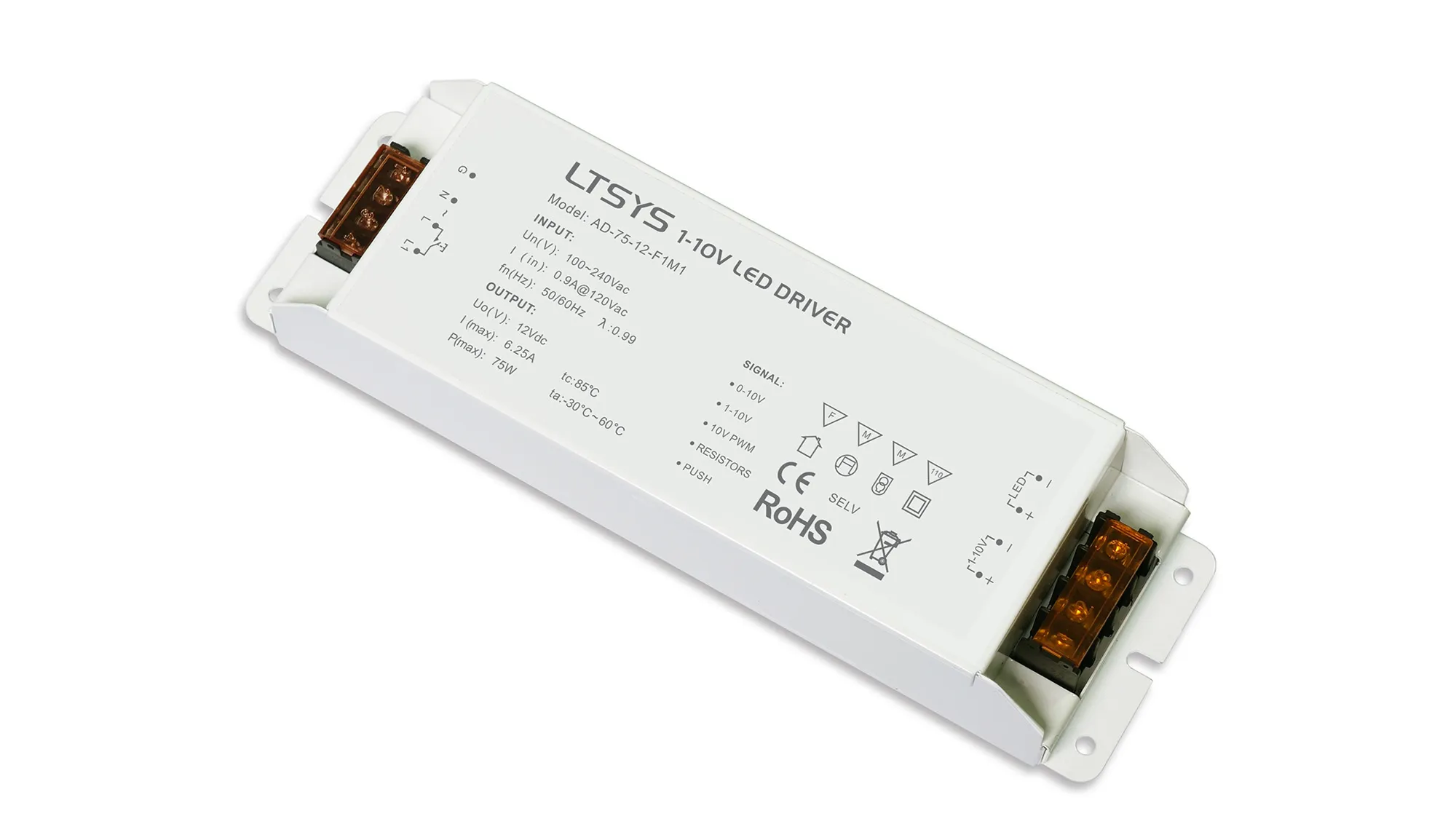 Dimming Remote Control 433MHz RF 3V CR2032, 40m range. M1  LTECH Remote Control